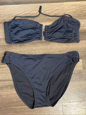 Women's Navy Bandeau Bikini Set - Classic Two-Piece Swimwear